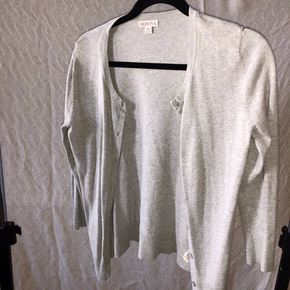 Gray cardigan